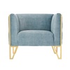 Manhattan Comfort Vector Sofa and Armchair Set of 2 in Ocean Blue and Gold 2-SS548-OB